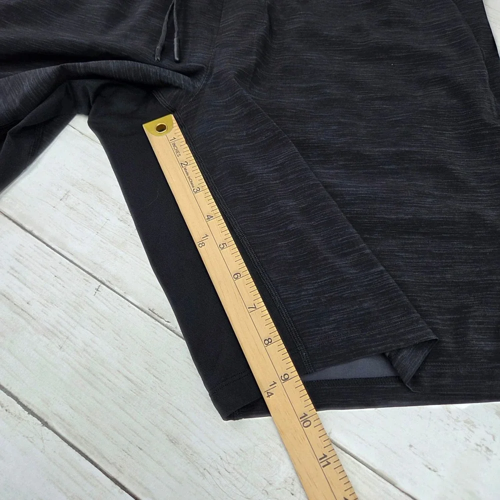 Lululemon T.H.E. Short Athletic Training Mens Small Black Heathered Drawstring